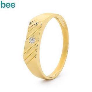 Bee Jewelry Men´s Diamond Ring 9 ct gold finger ring shiny, model 23492